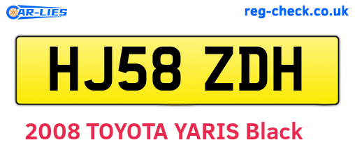 HJ58ZDH are the vehicle registration plates.