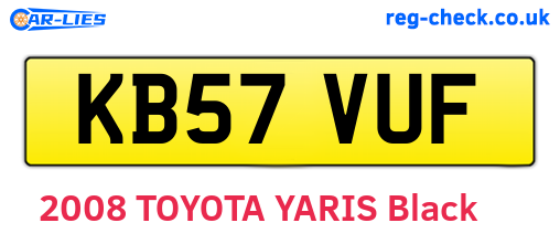 KB57VUF are the vehicle registration plates.