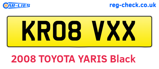 KR08VXX are the vehicle registration plates.