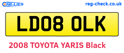 LD08OLK are the vehicle registration plates.