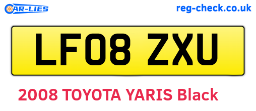 LF08ZXU are the vehicle registration plates.