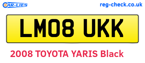 LM08UKK are the vehicle registration plates.