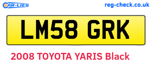 LM58GRK are the vehicle registration plates.