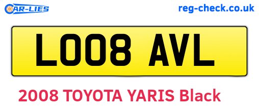 LO08AVL are the vehicle registration plates.