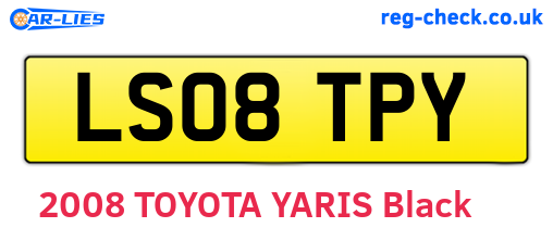 LS08TPY are the vehicle registration plates.