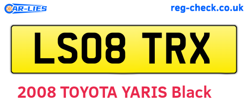 LS08TRX are the vehicle registration plates.