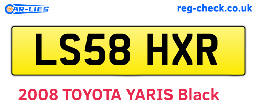 LS58HXR are the vehicle registration plates.