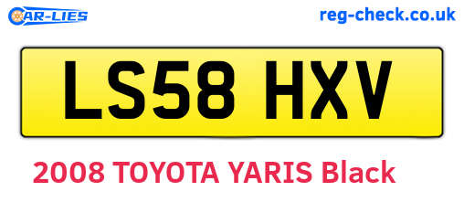 LS58HXV are the vehicle registration plates.