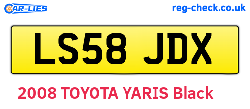 LS58JDX are the vehicle registration plates.
