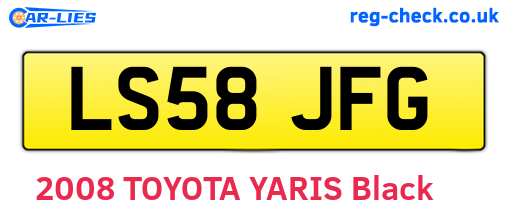 LS58JFG are the vehicle registration plates.