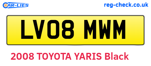 LV08MWM are the vehicle registration plates.