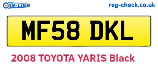 MF58DKL are the vehicle registration plates.