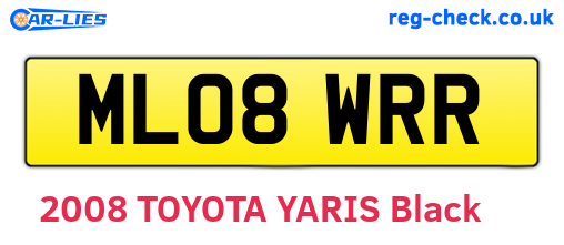 ML08WRR are the vehicle registration plates.