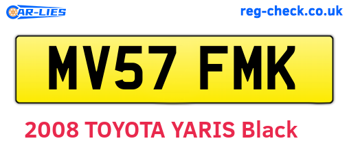 MV57FMK are the vehicle registration plates.