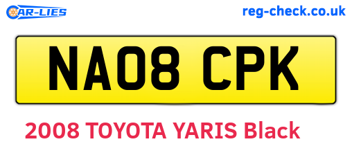 NA08CPK are the vehicle registration plates.