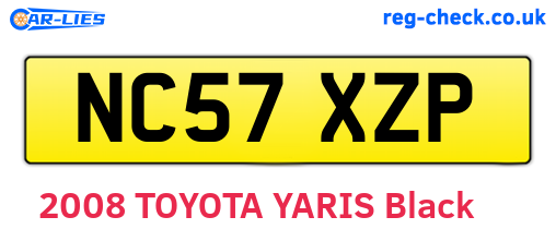 NC57XZP are the vehicle registration plates.