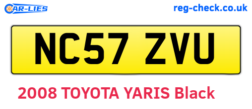 NC57ZVU are the vehicle registration plates.