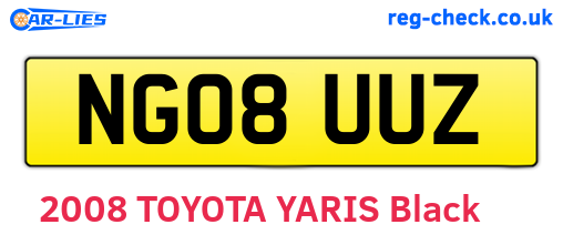 NG08UUZ are the vehicle registration plates.