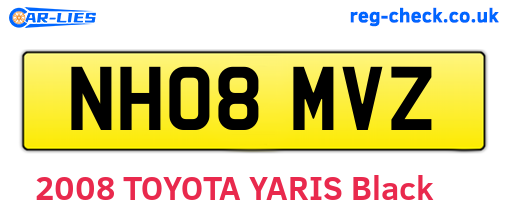 NH08MVZ are the vehicle registration plates.