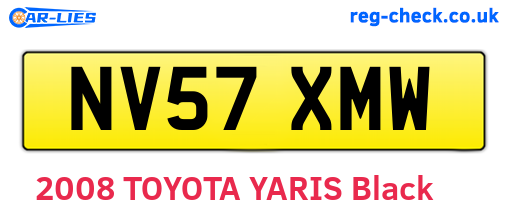 NV57XMW are the vehicle registration plates.