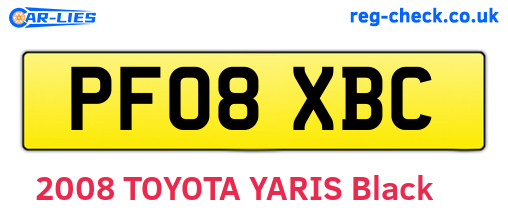 PF08XBC are the vehicle registration plates.