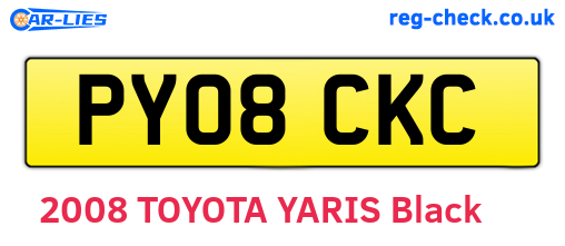 PY08CKC are the vehicle registration plates.