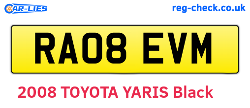 RA08EVM are the vehicle registration plates.