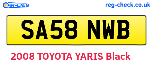 SA58NWB are the vehicle registration plates.
