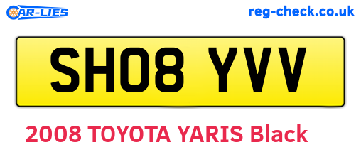 SH08YVV are the vehicle registration plates.