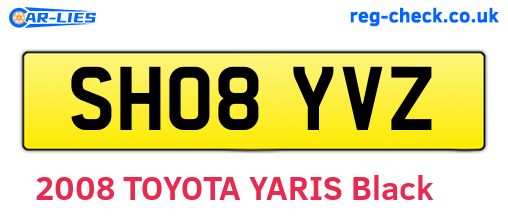 SH08YVZ are the vehicle registration plates.