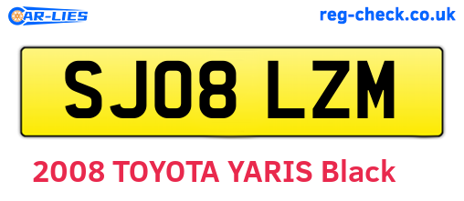 SJ08LZM are the vehicle registration plates.