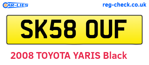 SK58OUF are the vehicle registration plates.