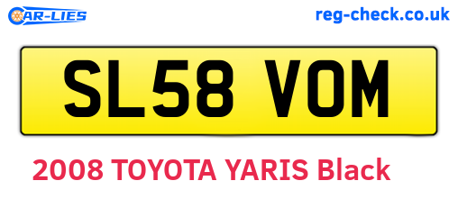 SL58VOM are the vehicle registration plates.
