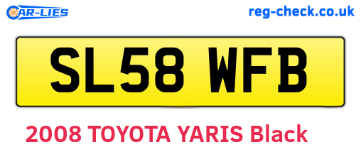 SL58WFB are the vehicle registration plates.