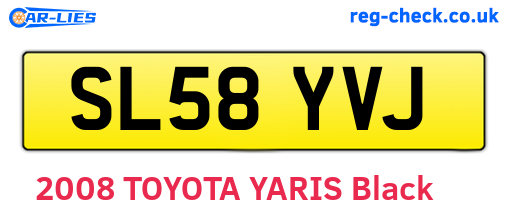 SL58YVJ are the vehicle registration plates.