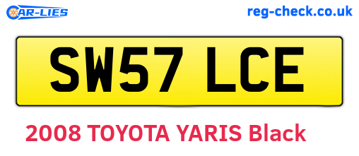 SW57LCE are the vehicle registration plates.