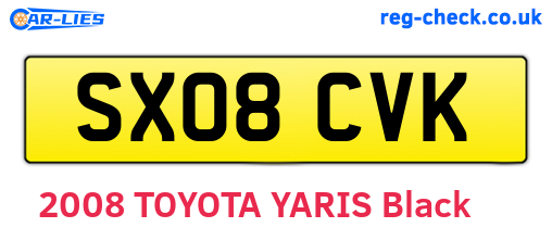 SX08CVK are the vehicle registration plates.