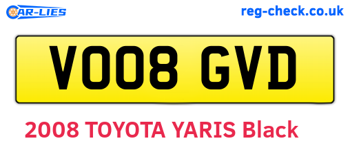 VO08GVD are the vehicle registration plates.