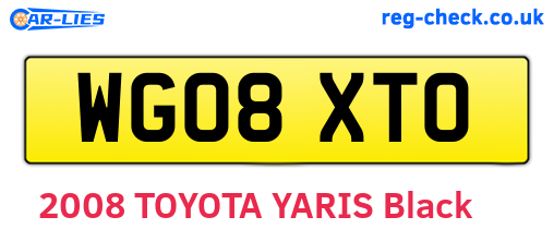 WG08XTO are the vehicle registration plates.