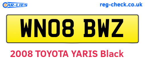WN08BWZ are the vehicle registration plates.