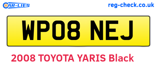 WP08NEJ are the vehicle registration plates.