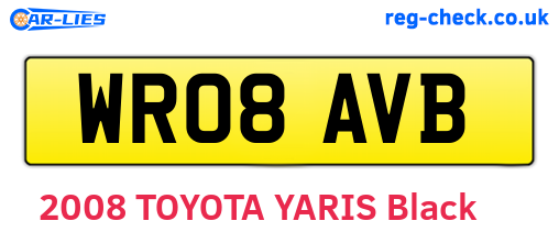 WR08AVB are the vehicle registration plates.