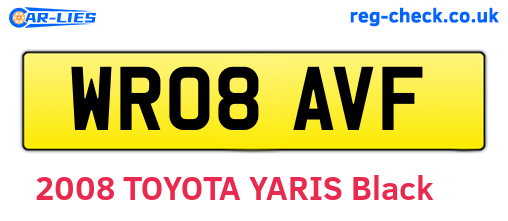 WR08AVF are the vehicle registration plates.