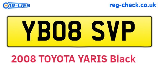 YB08SVP are the vehicle registration plates.