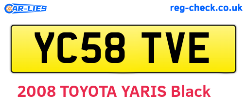 YC58TVE are the vehicle registration plates.