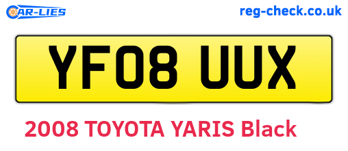 YF08UUX are the vehicle registration plates.