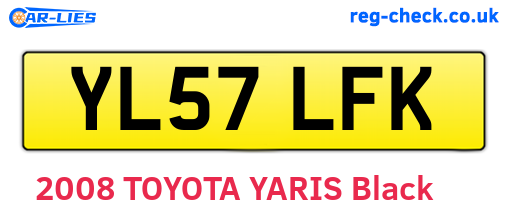 YL57LFK are the vehicle registration plates.
