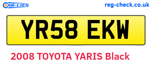 YR58EKW are the vehicle registration plates.