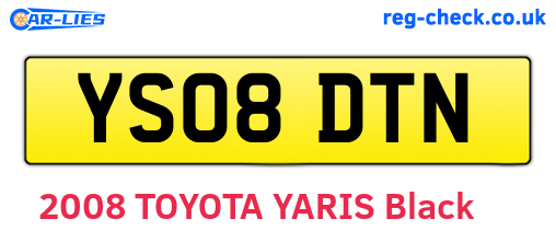 YS08DTN are the vehicle registration plates.