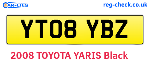 YT08YBZ are the vehicle registration plates.